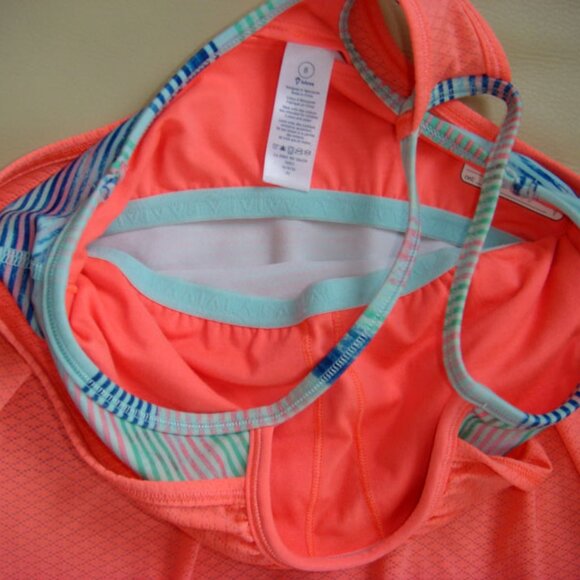 Ivivva Girl by Lululemon 🍋 Double Dutch Tank orange green blue size 8 - Picture 4 of 5